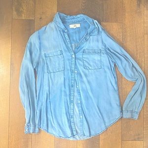 Chambray Button Down Top